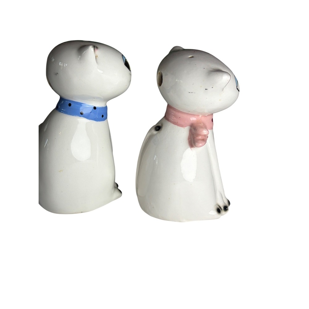 1961 Holt Howard Salt Pepper Shakers Japan Kitty Set Non Working Squeaker - Picture 6 of 16